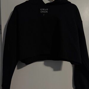 Women's Black Cropped Hoodie